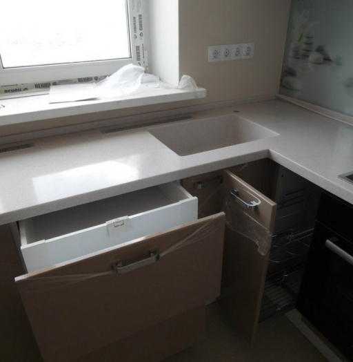 Белый кухонный гарнитур-Кухня МДФ в эмали «Модель 127»-фото5